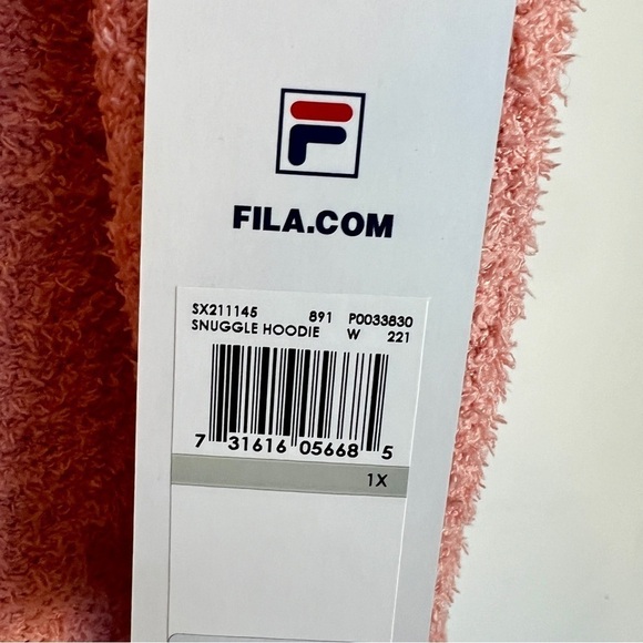 NEW Fila Snuggle Zip Up Hoodie Pink Peach size 2X - Picture 5 of 7
